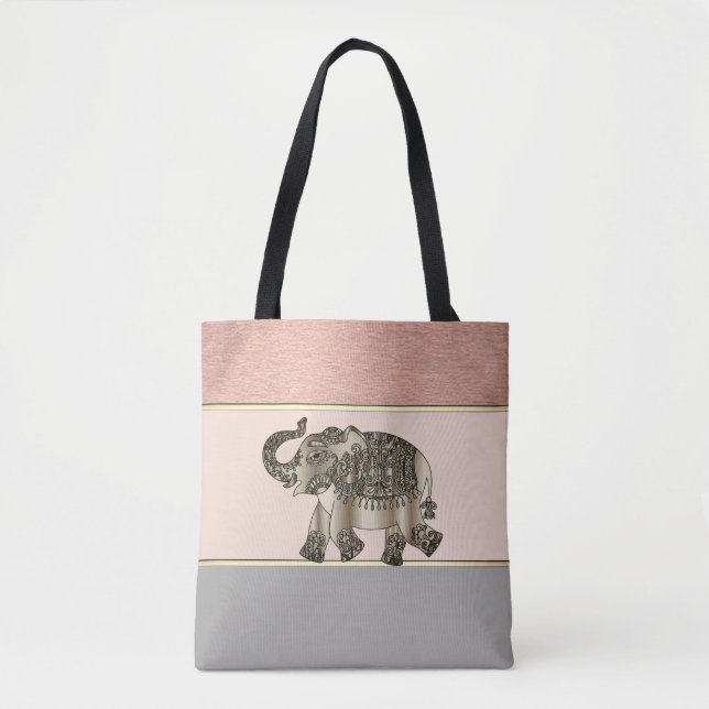 Bolsa Tote Listras Modernas e Girafa (Frente)
