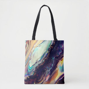 Bolsa Tote Listras Multicolor Giratórias de Rocha Ígnea
