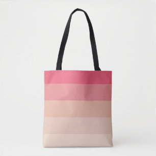 Bolsa Tote Listras pastel cor-de-rosa