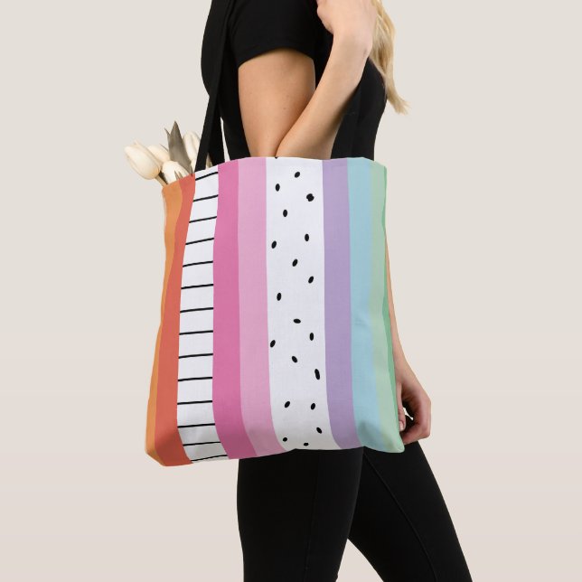 Bolsa Tote Listras Pop Caprichosas (Close Up)