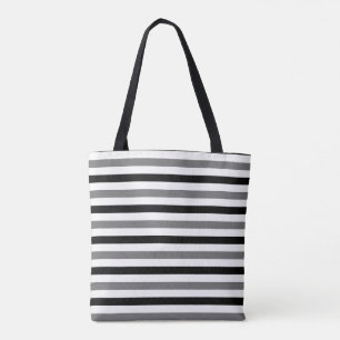 Bolsa Tote Listras pretas e brancas design