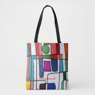 Bolsa Tote Listras retangulares quentes & legal com acento do