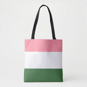 Bolsa Tote Listras rosa, verdes e brancas