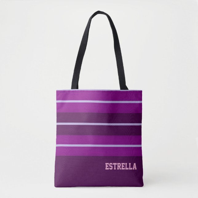 Bolsa Tote Listras Roxas  (Frente)