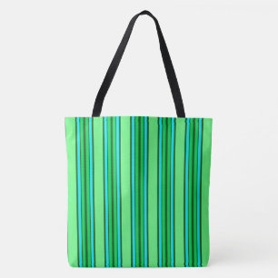 Bolsa Tote Listras, verde limão e Aqua modernos do meio