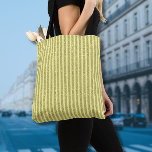 Bolsa Tote Listras Verticais no Estilo Brilho Amarelo Intenso