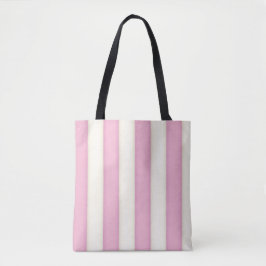 Bolsa Tote Listras Vitorianas Rosa e Marfim Elegantes