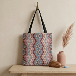 Bolsa Tote Listras Zig Zag Multicolor Abstratas
