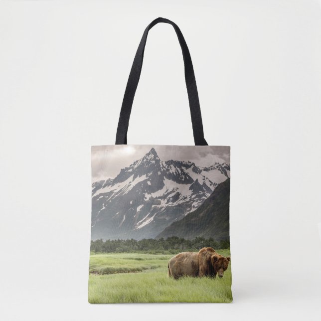 Bolsa Tote Litoral do Alasca, urso-pardo (Frente)