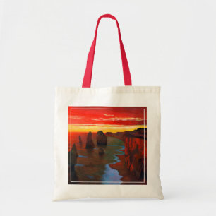 Bolsa Tote Litoral rochoso no por do sol
