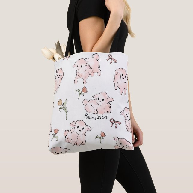 Bolsa Tote Little Lamb White (Close Up)