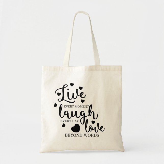 Bolsa Tote Live Laugh Love (Frente)