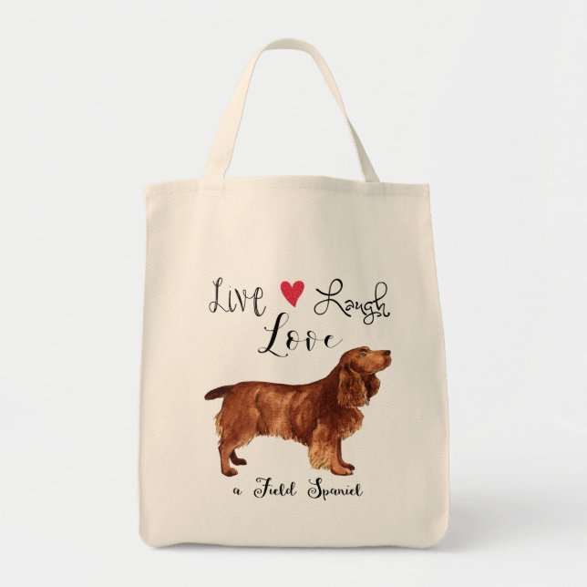 Bolsa Tote Live Laugh Love a Field Spaniel Large Tote Bag (Frente)