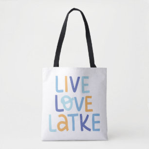 Bolsa Tote Live Love Latke Hanukkah Design