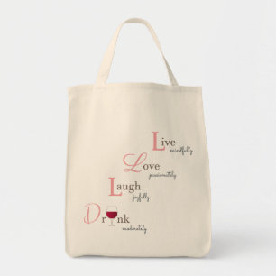 Bolsa Tote Live Love Laugh and Beink
