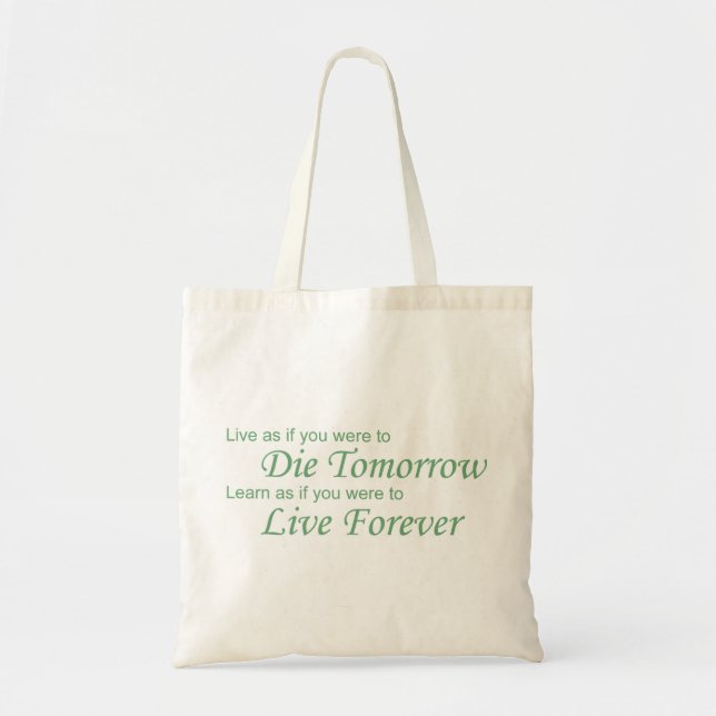 Bolsa Tote Live - Morre amanhã verde (Frente)