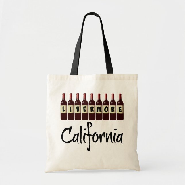 Bolsa Tote Livermore California Red Wine Botles Diversão. Pro (Frente)