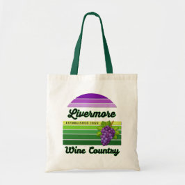 Bolsa Tote Livermore Wine Country Purple Green Stripes Grapes