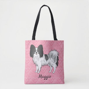 Bolsa Tote Livro Branco E Preto Cachorro Bonito Em Corações R