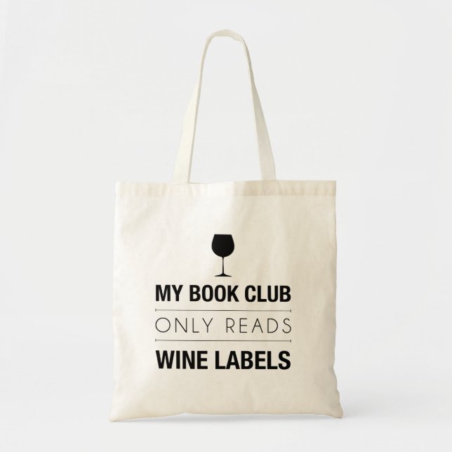 Bolsa Tote Livro Clube Lê Etiquetas de Vinho (Frente)