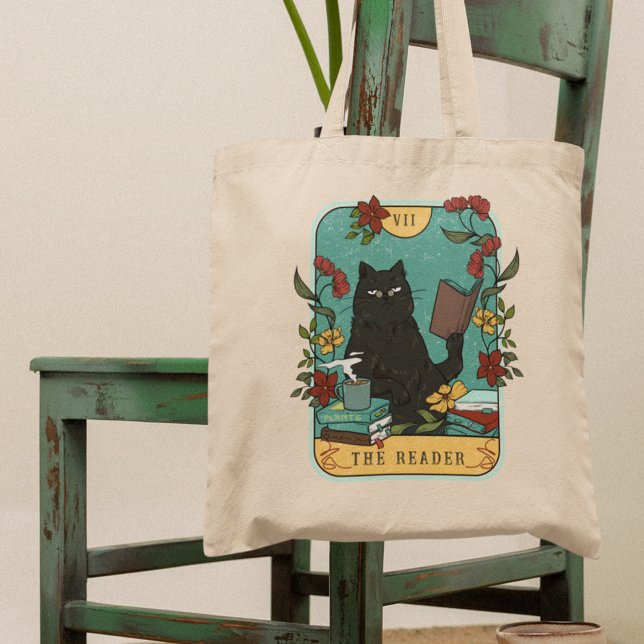 Bolsa Tote Livro de Gatos do Cartão Tarot do Leitor Engraçado (Criador carregado)