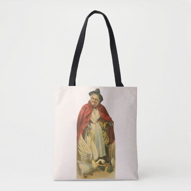 Bolsa Tote Livro de Histórias Antigas da Mamãe Gansa Vitorian (Frente)