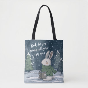Bolsa Tote Livro de Leitura de Inverno Aconchegante