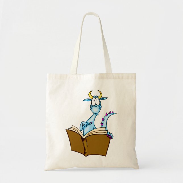 Bolsa Tote Livro de leitura do dragão (Frente)