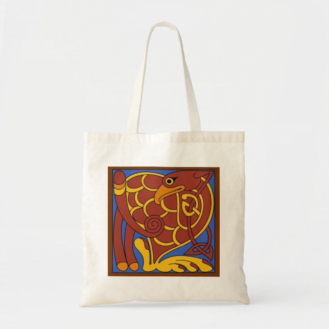 Bolsa Tote Livro De Pássaro Medieval Do Nó Celta Kells (Frente)
