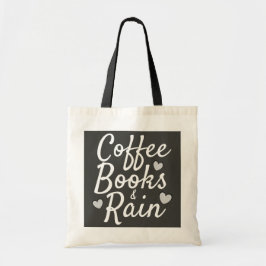 Bolsa Tote Livros & chuva do café bonitos
