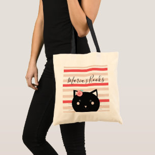 Bolsa Tote Livros da Biblioteca de Nomes de Gato de Kitty