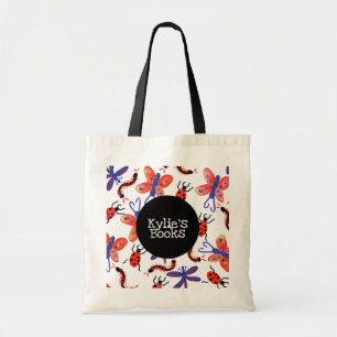 Bolsa Tote Livros da Biblioteca Personalizada de Insetos para