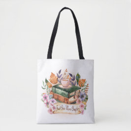 Bolsa Tote Livros de Aquarela Antiga e Café Só Mais Um