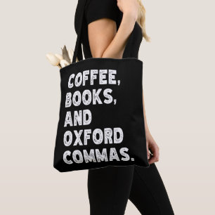 Bolsa Tote Livros De Café E Vírgulas De Oxford Professor Lega