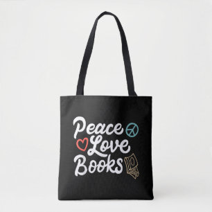 Bolsa Tote Livros de Paz Geeky e Leitura Gota