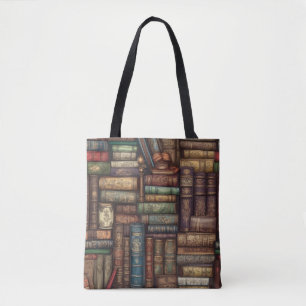 Bolsa Tote Livros de Vintagem Vinculados Empilhados na Pratel