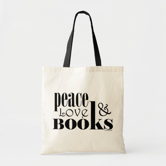 Bolsa Tote Livros do amor da paz (Frente)