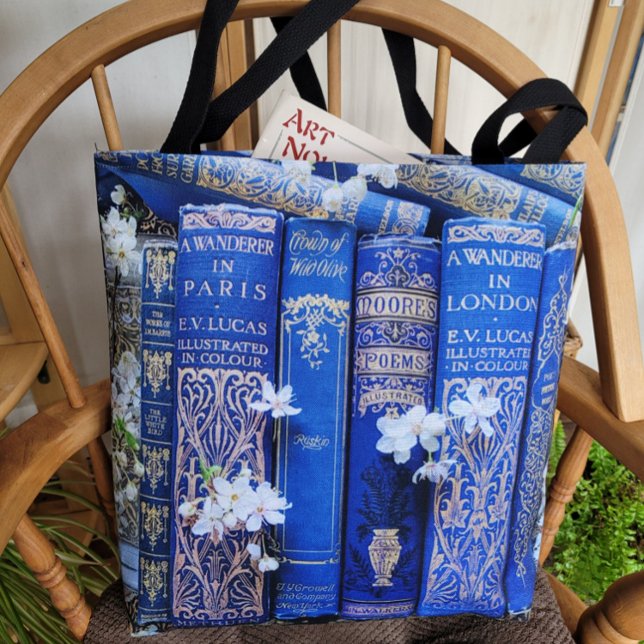 Bolsa Tote Livros e Blossomas (Criador carregado)