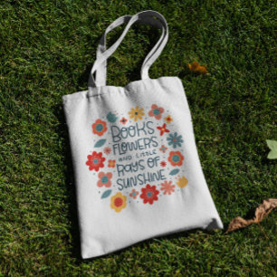 Bolsa Tote Livros E Flores