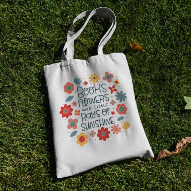Bolsa Tote Livros E Flores (Criador carregado)