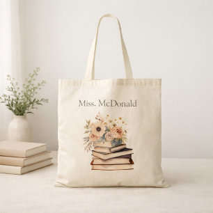 Bolsa Tote Livros Florais de Presente para Agradecimento de P