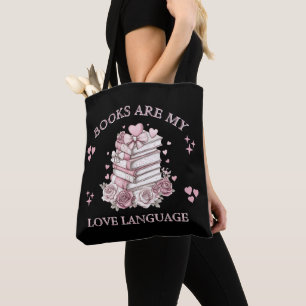 Bolsa Tote Livros são minha Linguagem do Amor Dia dos Namorad