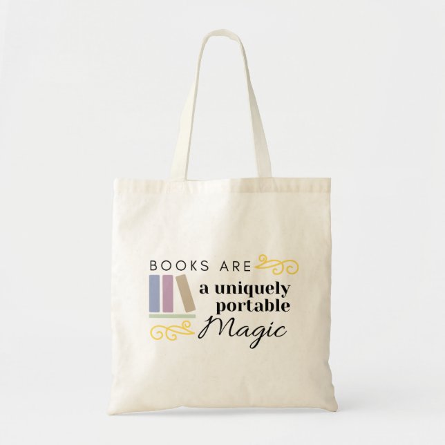 Bolsa Tote Livros são uma magia exclusivamente portátil (Frente)