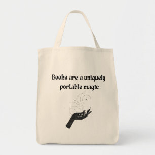 Bolsa Tote Livros São Uma Magia Única Portátil Leitor Negro