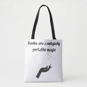 Bolsa Tote Livros São Uma Magia Única Portátil Leitor Negro