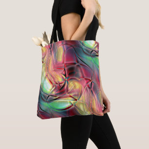 Bolsa Tote "Lixo de praia", de cor avermelhada a verde