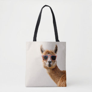 Bolsa Tote Llama Bonito Com Óculos De Sol