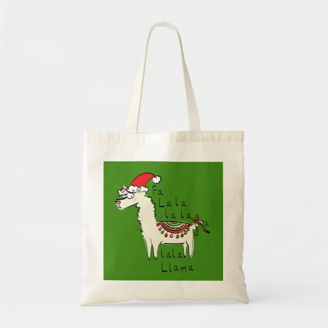 Bolsa Tote Llama Christmas Kids é engraçado (Frente)