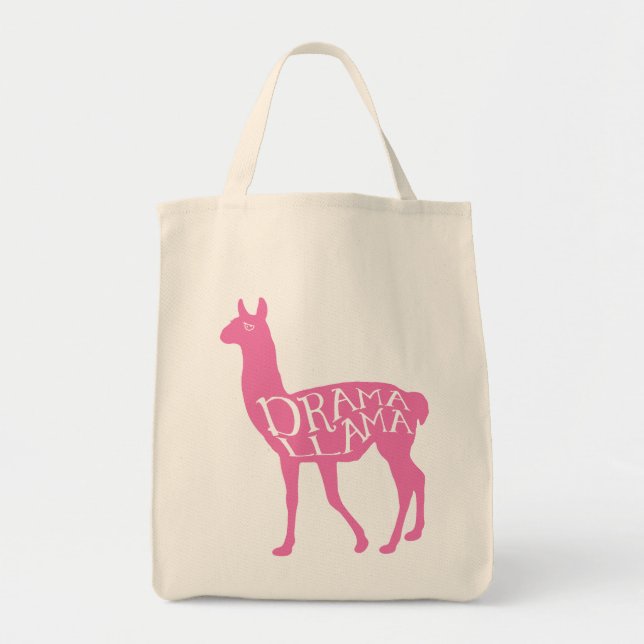 Bolsa Tote Llama de Drama Rosa (Frente)