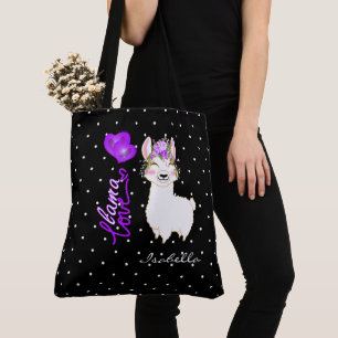 Bolsa Tote Llama Love - Purple